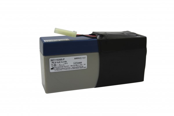 Loodgelbatterij geschikt voor Protocol Propaq CS Vital Signs Monitor (VSM) 101-106 / 242/244/246 (enkele batterij) 8 volt 3,2 Ah met Powersonic-cellen
