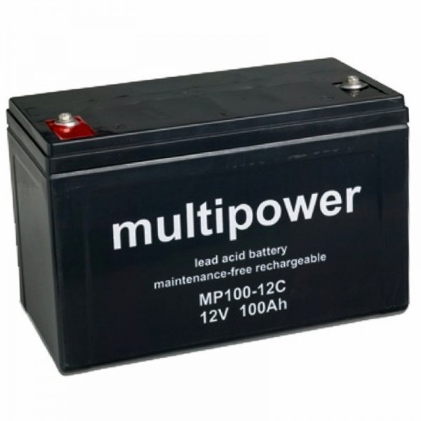 MP100-12C Multipower loodzuuraccu 12 volt 100Ah 338x170x212mm