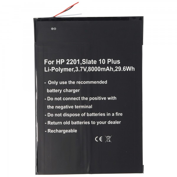 Batterij geschikt voor de HP2201, Slate 10 Plus batterij 781101-001, PR-3159167
