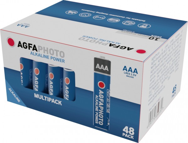 Agfaphoto Batterij Alkaline, Micro, AAA, LR03, 1,5 V voeding, doos (48 stuks)