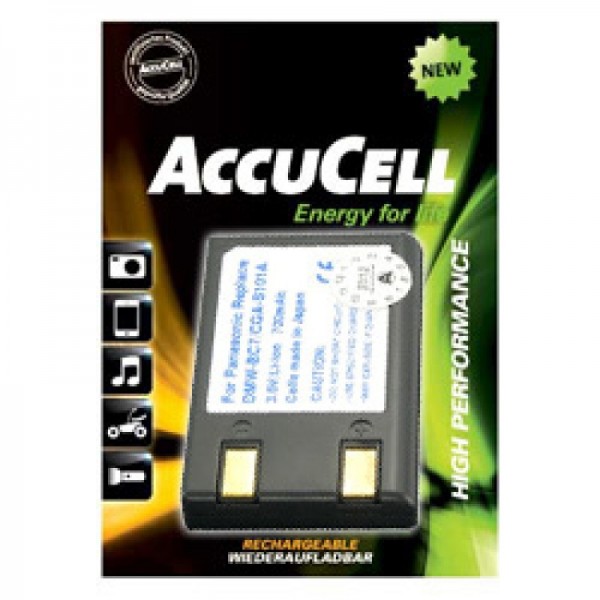 AccuCell-batterij geschikt voor Panasonic CGR-S101A, DMW-BC7, DMC-F7