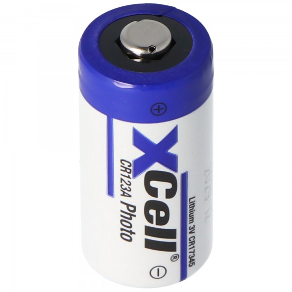 XCell fotobatterij CR123A lithiumbatterij 3 volt max. 1550 mAh, 34,5 x 17 mm 19 gram bulk