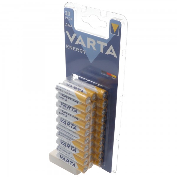 Varta Energy Alkaline Batterij, Micro, AAA, LR03, 1.5V Pak van 30