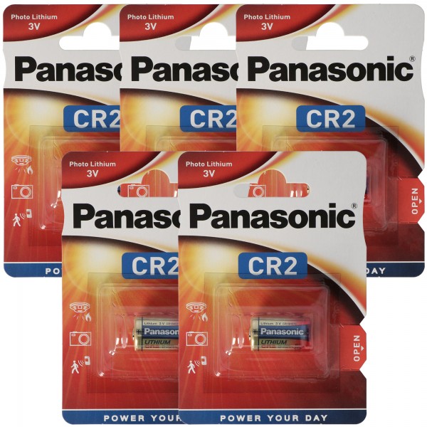 Panasonic CR2 lithiumbatterij CR2EP, CR-2 batterij 5-pack
