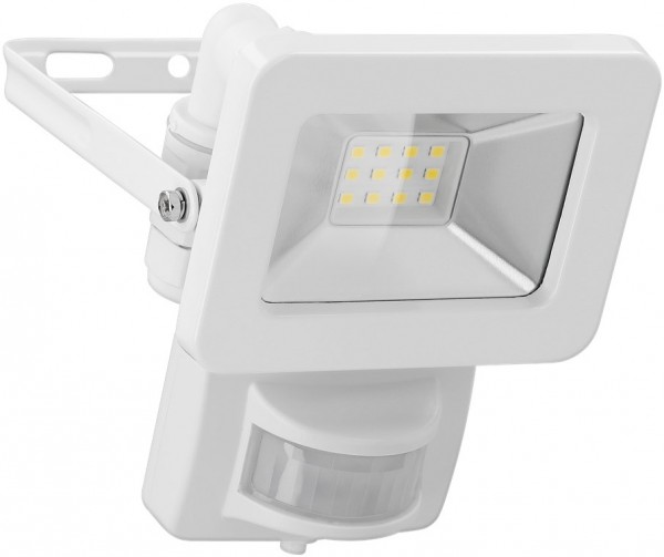 Goobay LED buitenspot, 10 W, met bewegingsmelder - met 850 lm, neutraal wit licht (4000 K), PIR sensor met AAN/UIT functie en M16 wartel, geschikt voor buitengebruik (IP44)