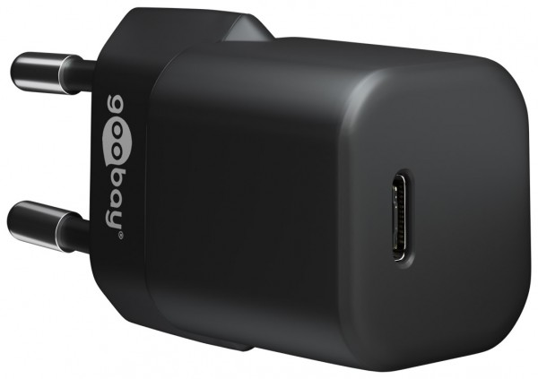 Goobay USB-C™ PD (Power Delivery) snellader nano (30 W) zwart - geschikt voor apparaten met USB-C™ (Power Delivery) zoals bijvoorbeeld iPhone 12
