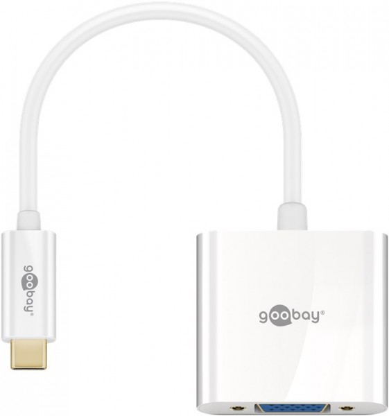 Goobay USB-C™-adapter VGA, wit - USB-C™-stekker > VGA-bus (15-polig)