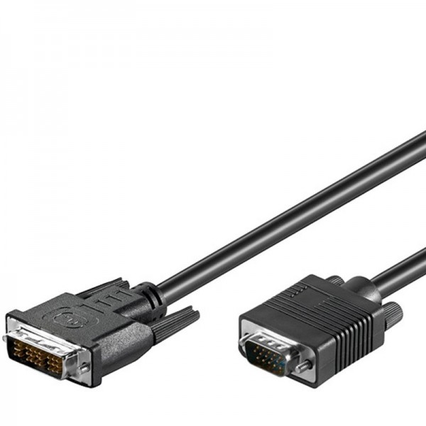 DVI-I / VGA FullHD-kabel voor het overbrengen van videosignalen van de pc naar de monitor