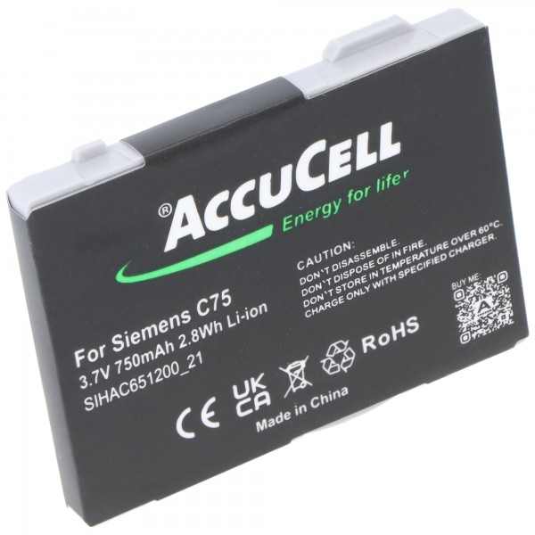 AccuCell-batterij geschikt voor Siemens C75, 750mAh