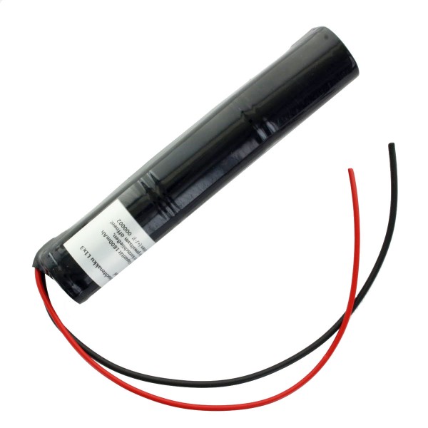 Batterij voor noodlicht NiCd 3.6V 1800mAh L1x3 Sub-C met 200 mm kabel aan één zijde