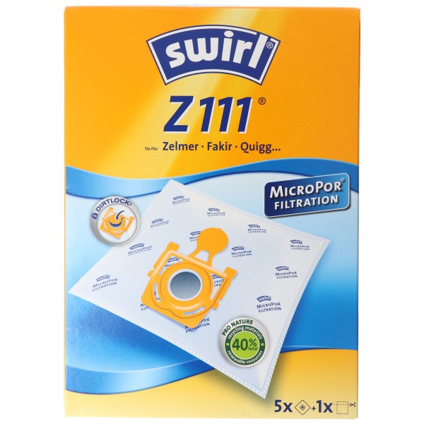 Swirl stofzuigerzak Z111 MicroPor voor Zelmer, Fakir en Quigg stofzuigers