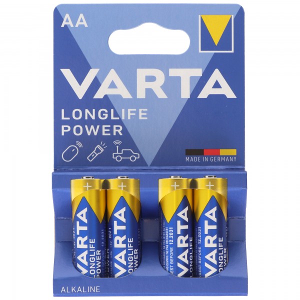Varta LONGLIFE Power 4906 Mignon / AA 4-delige blister &quot;Made in Germany&quot;
