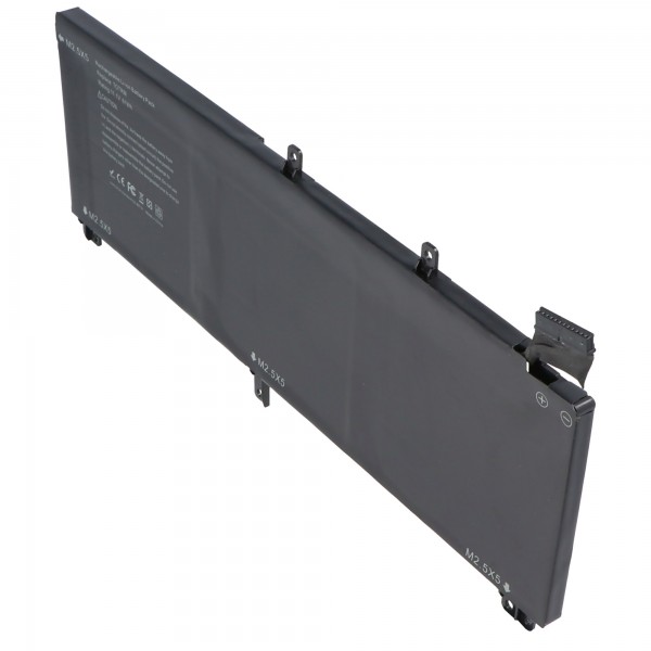 Batterij geschikt voor Dell XPS 15 9530, H76MY, Li-Polymer, 11.1V, 5500mAh, 61.0Wh, ingebouwd