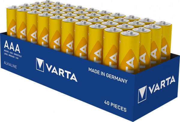 Varta Batterij Alkaline, Micro, AAA, LR03, 1.5V Longlife, Lade (40 stuks)