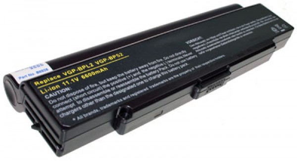 AccuCell-batterij geschikt voor Sony Vaio PCG-6C1N, enz. Met 6600 mAh