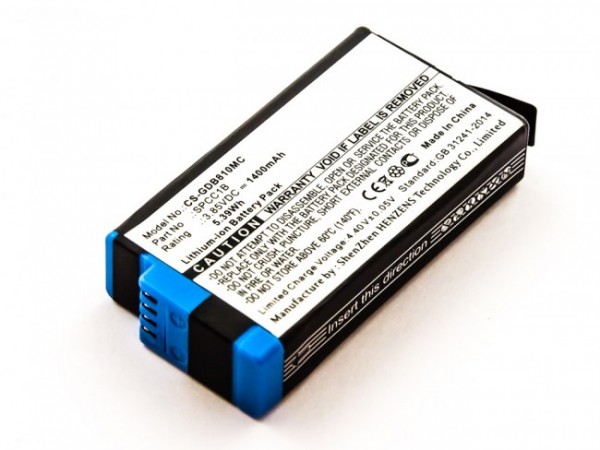 Batterij geschikt voor GoPro Max, Li-ion, 3.85V, 1400mAh, 5.4Wh