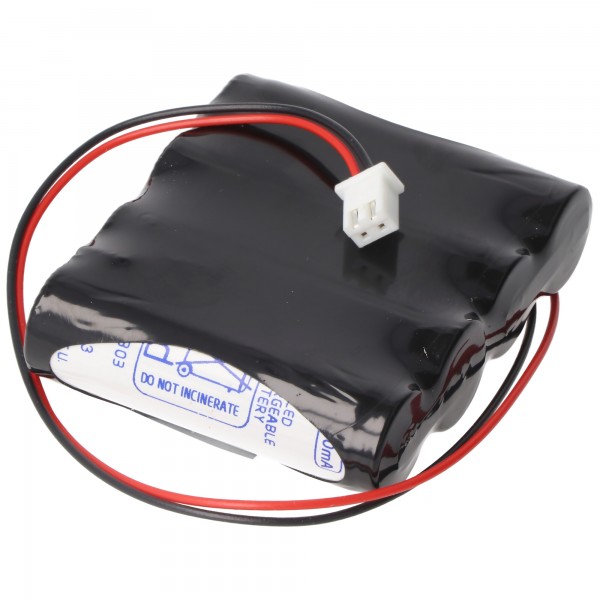 Noodverlichting batterij NiCd 4.8V 860mAh F1x4 Mignon AA met kabel en stekker geschikt voor ESYLUX serie SLA LED