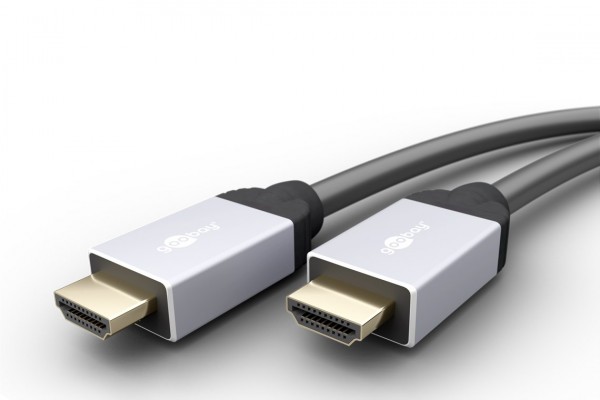 High-speed HDMI-kabel met Ethernet, HDMI-stekker type A naar HDMI-stekker type A, vergulde contactvlakken en geoptimaliseerde knikbescherming