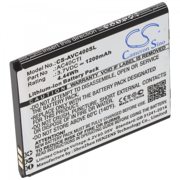 AC40CTI replica-batterij alleen geschikt voor de Archos AC40CTI-batterij