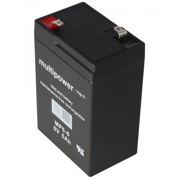 Multipower MP4.5-6 loodbatterij met 4,8 mm Faston-contacten