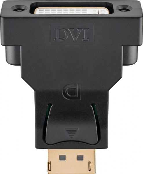 Goobay DisplayPort/DVI-D-adapter 1.1, verguld - DisplayPort-stekker > DVI-I-bus Dual-Link (24+5-polig)