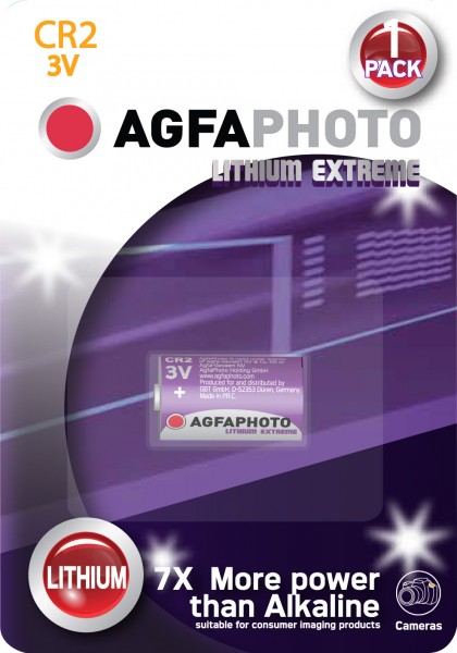 Agfaphoto Batterij Lithium, CR2, 3V Extreme Photo, Retail-blisterverpakking (1-pack)