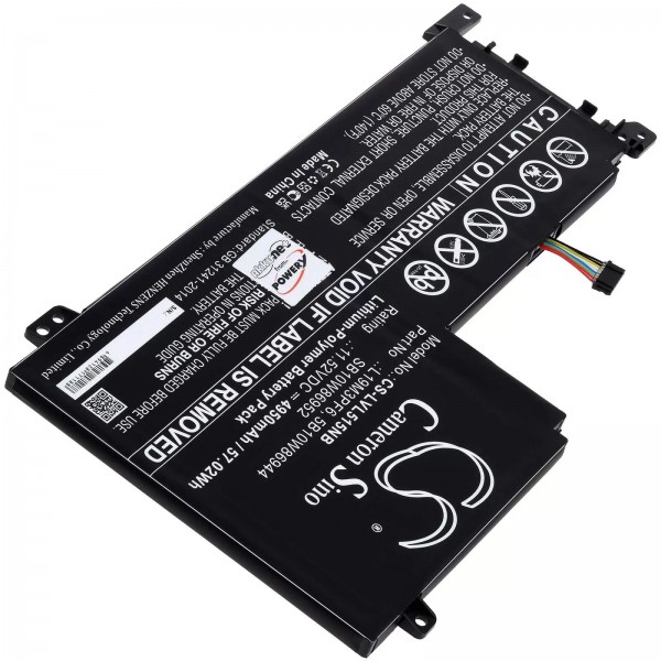 Accu geschikt voor laptop Lenovo IdeaPad 5-15IIL05, type L19M3PF6, type SB10W86952 - 11.52V - 4850 mAh