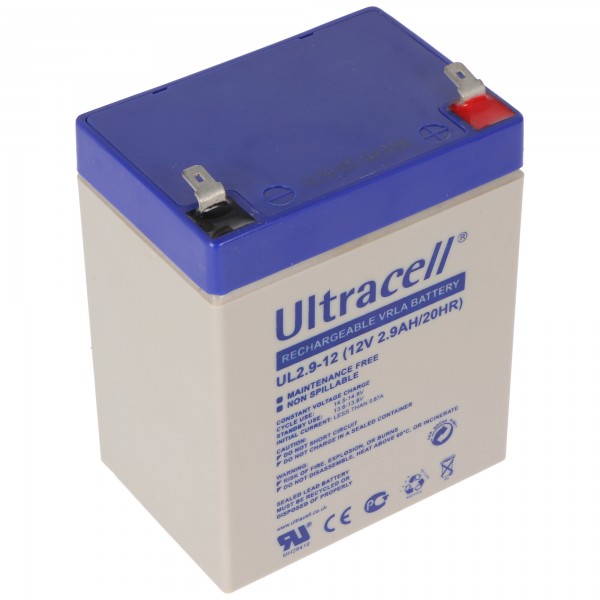 Ultracell UL2.9-12 12V 2.9Ah loodaccu AGM loodgelaccu