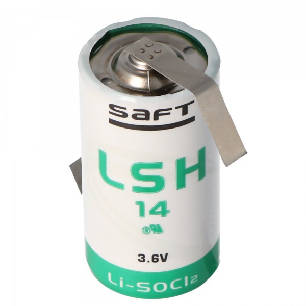 SAFT LSH14CNR lithiumbatterij 3.6V 5500mAh met soldeerlabels in Z-vorm
