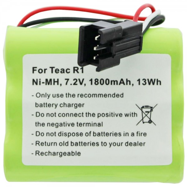 Teac R1 batterij BP-R1EU als vervangende batterij van AccuCell, 7,2 volt met 1800mAh