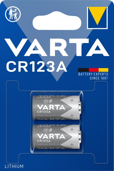 Varta Batterij Lithium, CR123A, 3V Foto, Blisterverpakking (2 stuks)