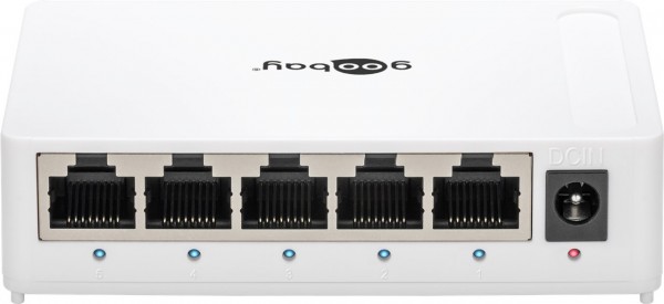 Goobay 5-poorts Gigabit Ethernet-netwerkswitch - 5x RJ45-aansluitingen, automatische onderhandeling, 1000 Mbit/s