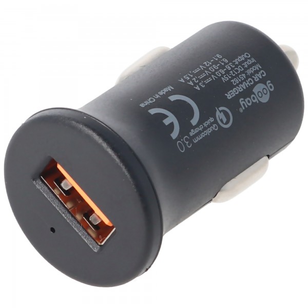 Quick Charge ™ QC3.0 USB-autolader, stekker voor sigarettenaansteker, 5 volt DC, max. Huidige 3A
