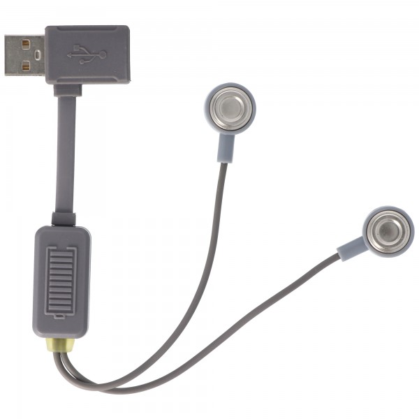USB-lader voor 3,7 volt Li-ionbatterij CR123A, 18650 14350, 14430 met laad- en ontlaadfunctie, met magnetische contacten, laadstroom max. 1A