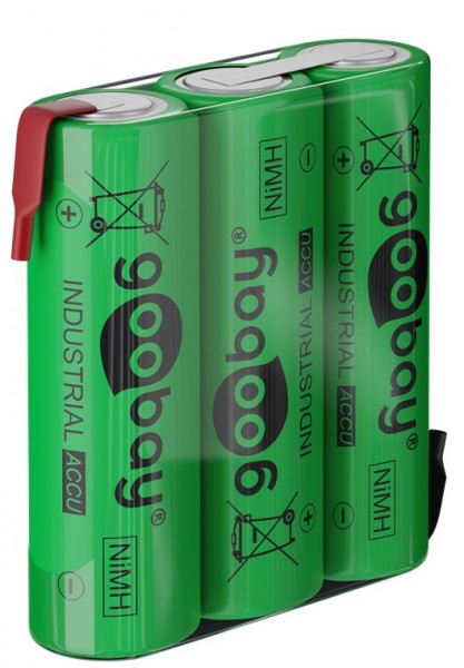 Goobay 3x AA (Mignon) - 2100 mAh - soldeertag (Z), nikkel-metaalhydride batterij (NiMH), 3.6 V