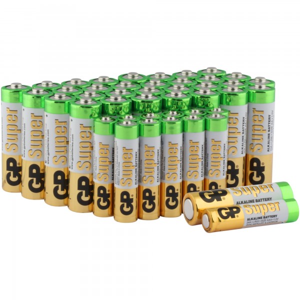 AAA micro batterij GP Alkaline Super 1.5V 12 stuks, AA Mignon batterij GP Alkaline Super 1.5V 32 stuks
