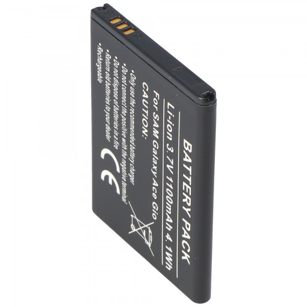 AccuCell-batterij geschikt voor Samsung Galaxy ACE-batterij EB494358VU