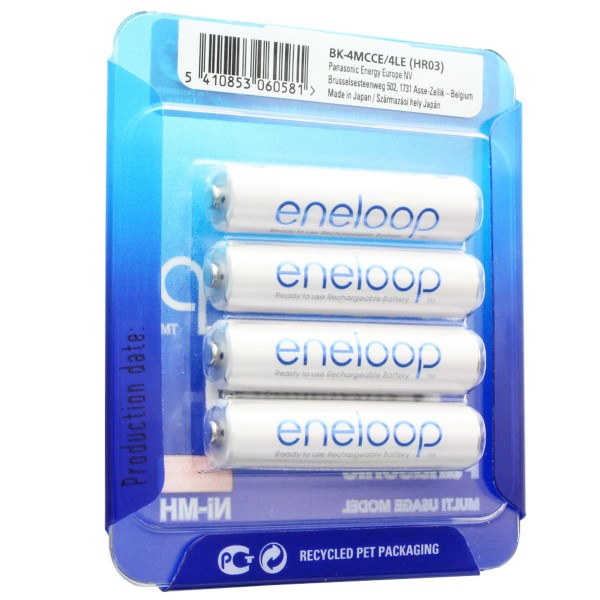 Sanyo eneloop batterij + doos AAA HR-4UTGA 800 mAh 4-pack