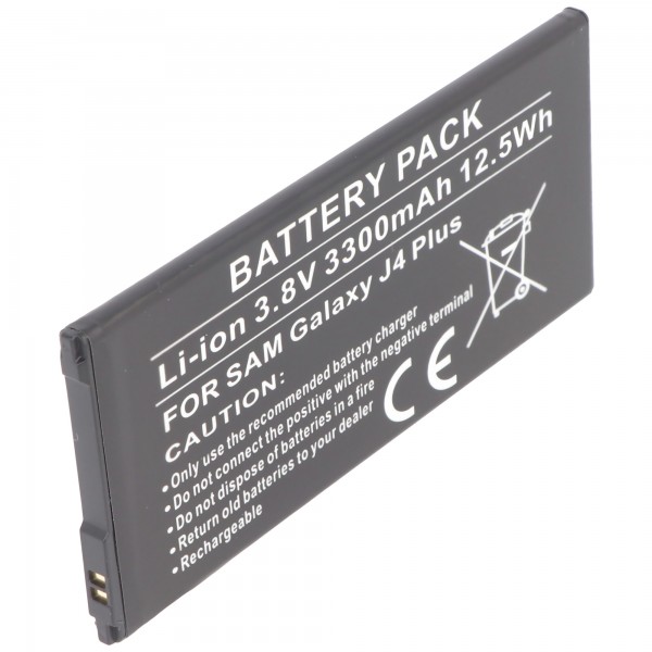 Batterij geschikt voor Samsung Galaxy J4 Plus, Li-Polymer, 3.8V, 3300mAh, 12.5Wh