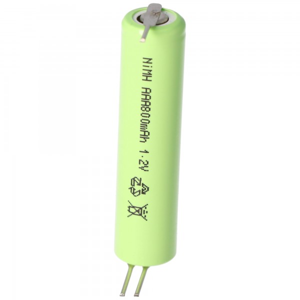 HR-AAAU NiMH oplaadbare batterij Micro AAA flattop met 3-pack print, afmetingen ca. 44x10,5 mm