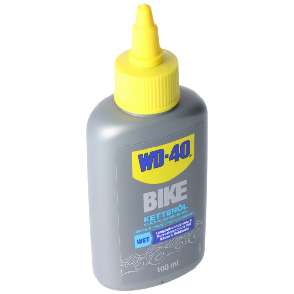 WD-40 BIKE kettingolie, fietskettingolie voor natte omstandigheden, WD-40 WET, corrosiebescherming in natte en modderige omstandigheden