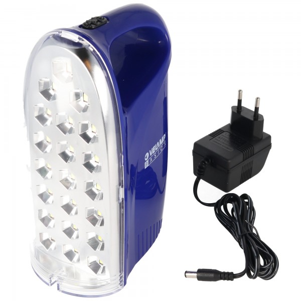 IR312 LED-lamp Anti Black Out, draagbare oplaadbare noodverlichting met externe oplader, 250 lumen, met stroomuitvalfunctie