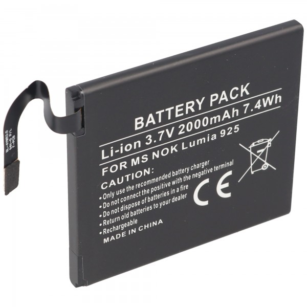 Batterij geschikt voor Microsoft Lumia 925, Nokia Lumia 925, batterij BL-4YW