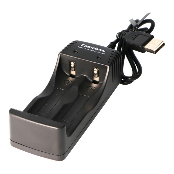 18650 USB Li-ion lader inclusief micro USB-oplaadkabel geschikt voor 1 of 2 Li-ion batterijen 18650