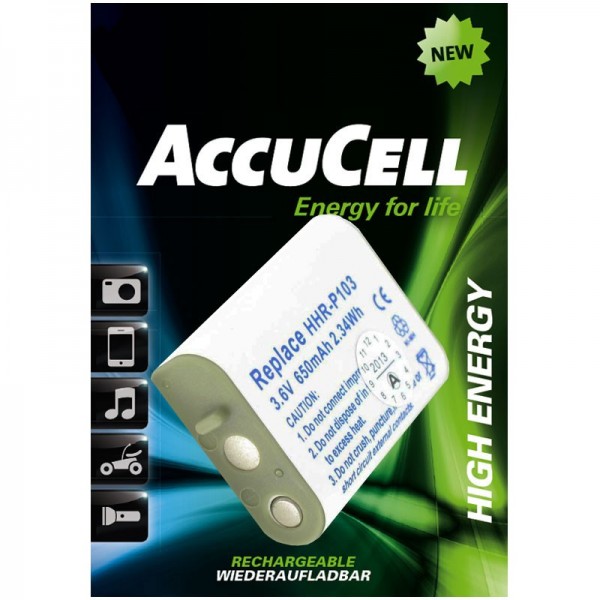 AccuCell-batterij geschikt voor Panasonic HHR-P103, GP T357, NT70AAAH X 3