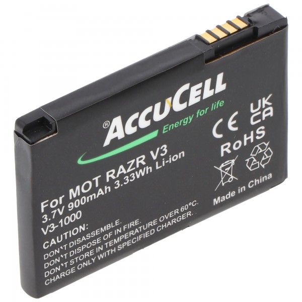 AccuCell-batterij geschikt voor Motorola V3 Razr, PEBL SNN5696, BA700