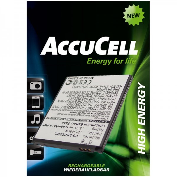 AccuCell-batterij geschikt voor LG Optimus 3D Max, Optimus 3D 2, Optimus Elite, BL-48LN