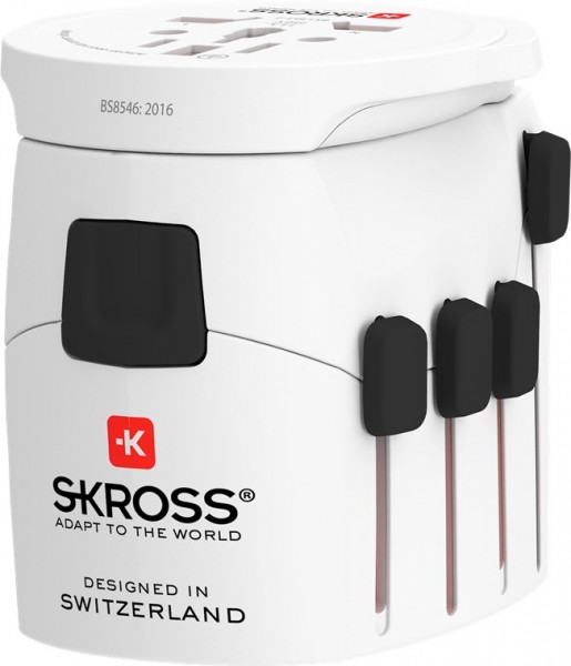 Skross World Adapter PRO - World - geschikt voor alle geaarde en ongeaarde apparaten (2- en 3-pins)