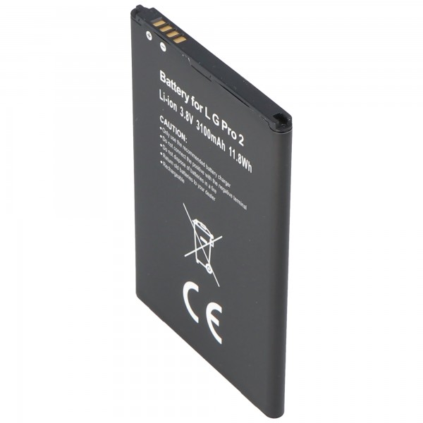 Batterij geschikt voor LG G Pro 2, Li-ion, 3.8V, 3100mAh, 11.8Wh