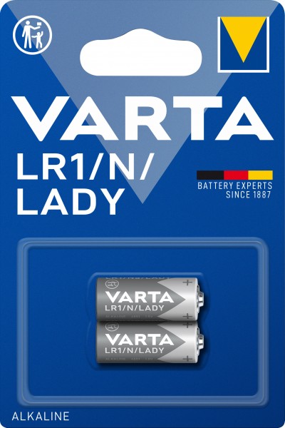 Varta Batterij Alkaline, LR1, N, LADY, 1.5V Elektronica, Retail Blister (2-Pack)
